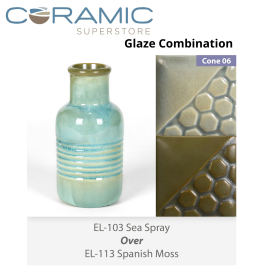 Sea Spray - EL103 over Spanish Moss EL113 Glaze Combination